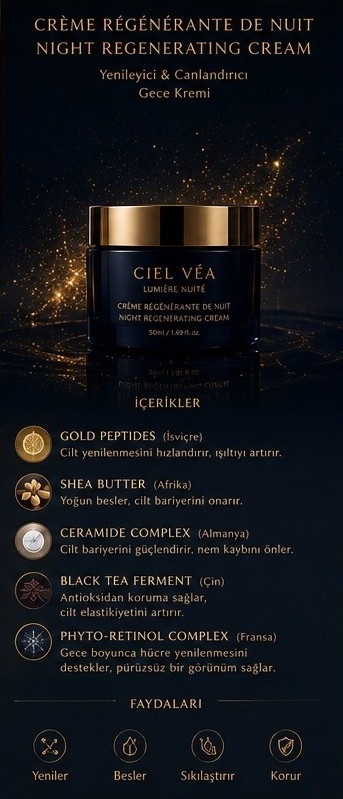 CIEL VÉA Crème Régénérante de Nuit — gece ürünü ve içerikleri