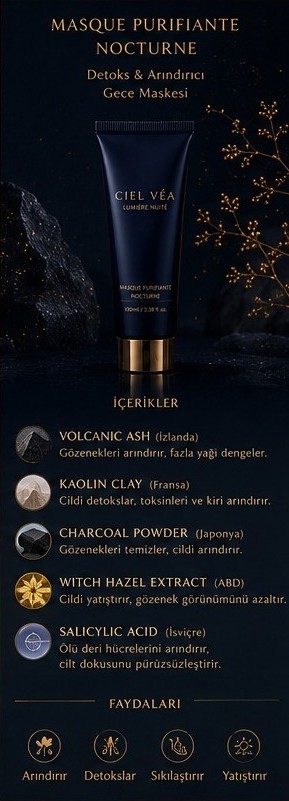 CIEL VÉA Masque Purifiante Nocturne — gece ürünü ve içerikleri