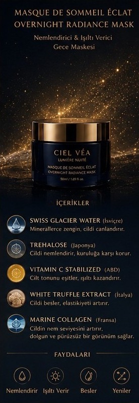 CIEL VÉA Masque de Sommeil Éclat — gece ürünü ve içerikleri